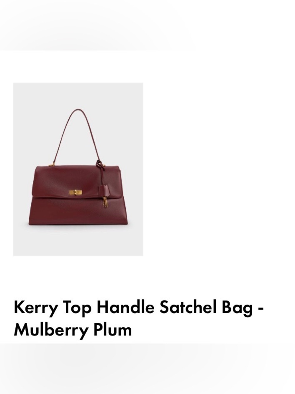 Charles & Keith Kerry Top Handle Satchel Bag